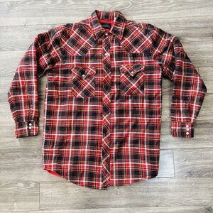 Vtg Stylewise Plaid Jacket Mens 15 1/2 Red Fleece Long Sleeve Lumberjack Outdoor